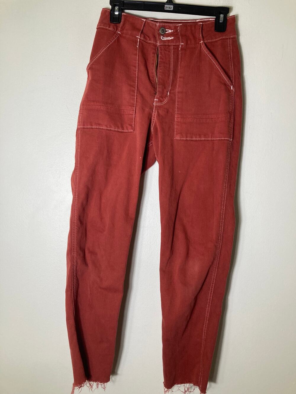 Hollister Rust Orange Ultra High Rise Mom Jean Sz 26